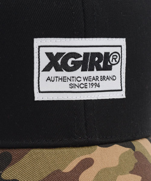 X-girl(エックスガール)の「BI-COLOR CAP(キャップ・レディース・ライトブルー/カモフラージュ/ブラック/レッド/ネイビー・ONE SIZE)」の16枚目の写真