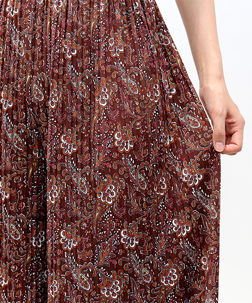 CHARM BERRY TIC（チャームベリーチック）の「ペイズリープリーツガウチョパンツ（その他パンツ・レディース・イエロー/ブラウン/ネイビー・L/M）」の8枚目の写真