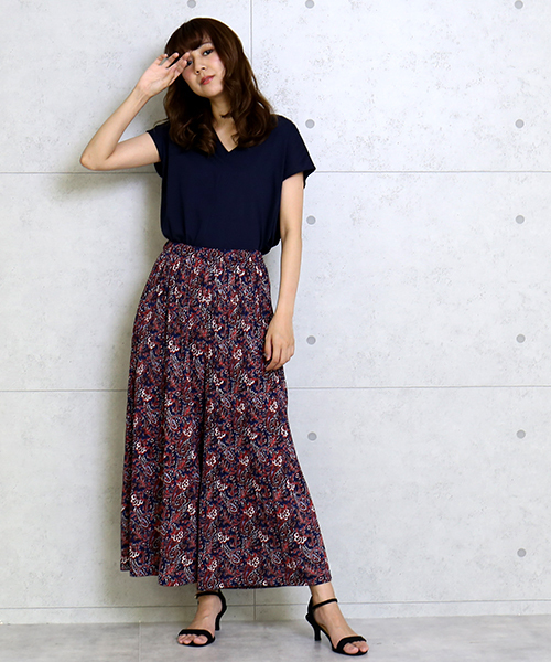 CHARM BERRY TIC（チャームベリーチック）の「ペイズリープリーツガウチョパンツ（その他パンツ・レディース・イエロー/ブラウン/ネイビー・L/M）」の15枚目の写真