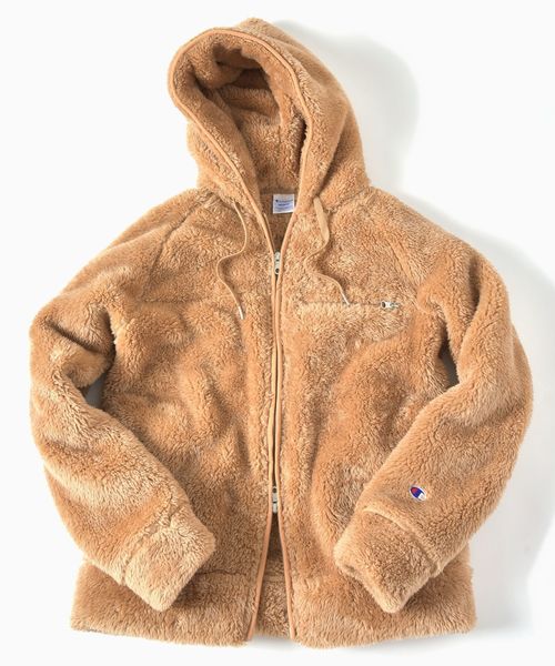 Champion(チャンピオン)の「Champion×SHIPS: 別注 シェルパフリース ラグランフーディージャケット(パーカ)(ブルゾン・メンズ・チャコールグレー/キャメル/ブラック/ネイビー・MEDIUM/X-LARGE/SMALL/LARGE)」の17枚目の写真