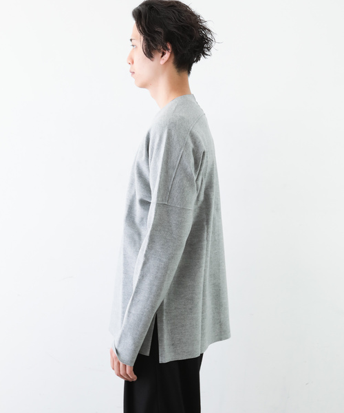 KAZUYUKI KUMAGAI ATTACHMENT（カズユキクマガイアタッチメント）の「ハードメルトンスムース クルーネックドルマンL/S（Tシャツ/カットソー・メンズ・グレー/オフホワイト/ブラック/ブラウン/グリーン・3/1/2）」の18枚目の写真