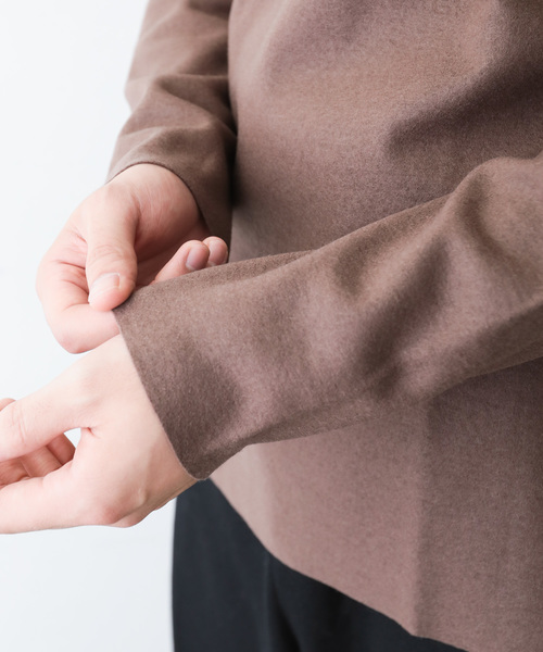 KAZUYUKI KUMAGAI ATTACHMENT（カズユキクマガイアタッチメント）の「ハードメルトンスムース クルーネックドルマンL/S（Tシャツ/カットソー・メンズ・グレー/オフホワイト/ブラック/ブラウン/グリーン・3/1/2）」の10枚目の写真