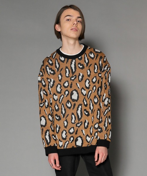Revo.(レボ)の「Revo. レオパード柄 ジャガード ニットソー(ニット/セーター)」|ベージュ