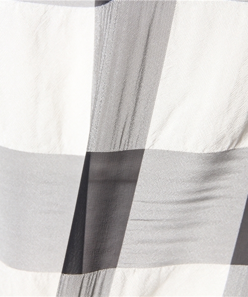 CIAOPANIC（チャオパニック）の「【Ciaopanic】　シフォンチェックP/O（シャツ/ブラウス・レディース・ホワイト/ブラック・FREE）」の9枚目の写真