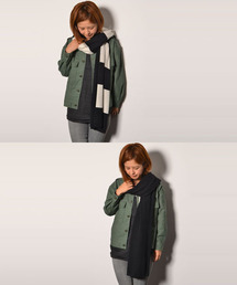 AMERICAN RAG CIE | カシミヤ太ピッチボーダー2WAYストール/203-ATE-L142-AC072(マフラー)