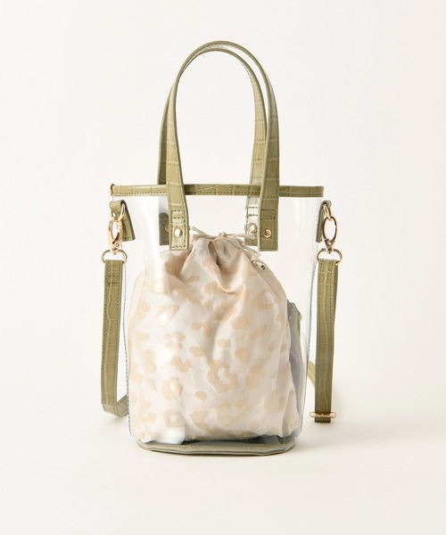 one after another NICE CLAUP（ワンアフターアナザーナイスクラップ）の「3点セットPVCバッグ（ショルダーバッグ・レディース・カーキ/アイボリー/モカ・FREE）」の19枚目の写真