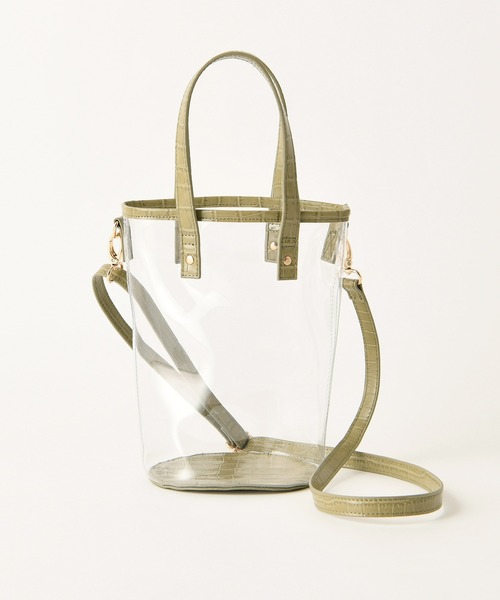 one after another NICE CLAUP（ワンアフターアナザーナイスクラップ）の「3点セットPVCバッグ（ショルダーバッグ・レディース・カーキ/アイボリー/モカ・FREE）」の15枚目の写真