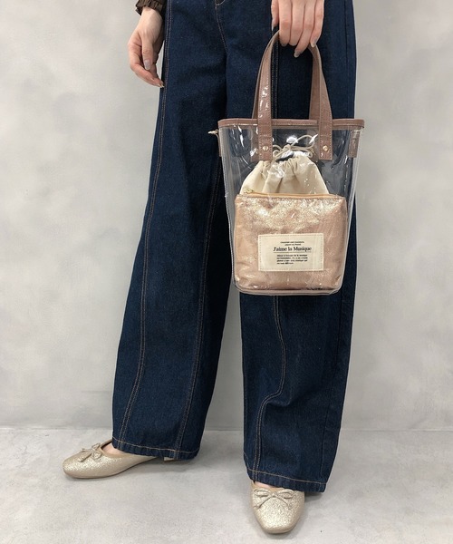 one after another NICE CLAUP（ワンアフターアナザーナイスクラップ）の「3点セットPVCバッグ（ショルダーバッグ・レディース・カーキ/アイボリー/モカ・FREE）」の16枚目の写真