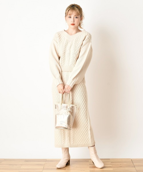 one after another NICE CLAUP（ワンアフターアナザーナイスクラップ）の「3点セットPVCバッグ（ショルダーバッグ・レディース・カーキ/アイボリー/モカ・FREE）」の9枚目の写真