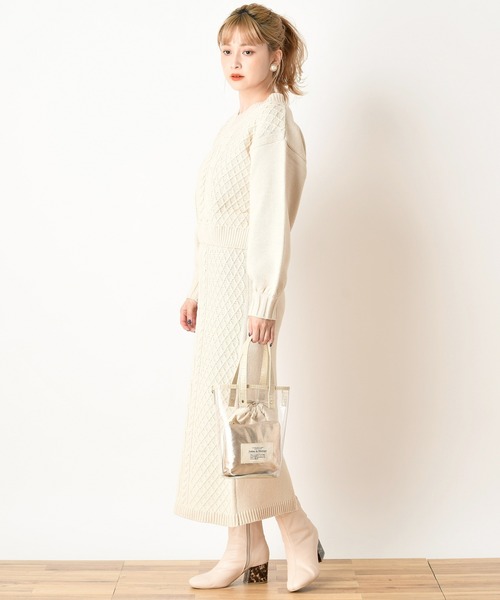 one after another NICE CLAUP（ワンアフターアナザーナイスクラップ）の「3点セットPVCバッグ（ショルダーバッグ・レディース・カーキ/アイボリー/モカ・FREE）」の4枚目の写真