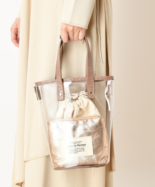 one after another NICE CLAUP（ワンアフターアナザーナイスクラップ）の「3点セットPVCバッグ（ショルダーバッグ・レディース・カーキ/アイボリー/モカ・FREE）」の20枚目の写真