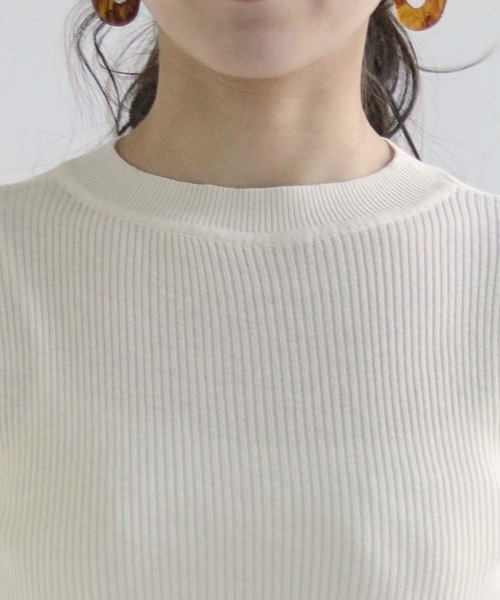 HER CLOSET（ハークローゼット）の「(入荷無し)【shemoshelly】袖スリットロングスリーブクルーネックリブニット（ニット/セーター・レディース・ライトグレー/ブラック/オフホワイト/ラベンダー/グリーン系その他/イエロー系その他・M）」の22枚目の写真