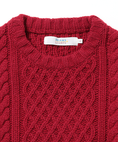 BEAMS LIGHTS Men's(ビームスライツ メンズ)の「BEAMS LIGHTS / 3ゲージケーブルニット(ニット/セーター・メンズ・オフホワイト/レッド/グレー/ネイビー・LARGE/SMALL/X-LARGE/MEDIUM)」の5枚目の写真