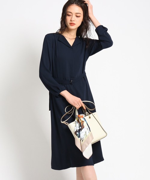 セール マシンウォッシュ パウダリーサテンワンピース ワンピース Indivi インディヴィ のファッション通販 Zozotown