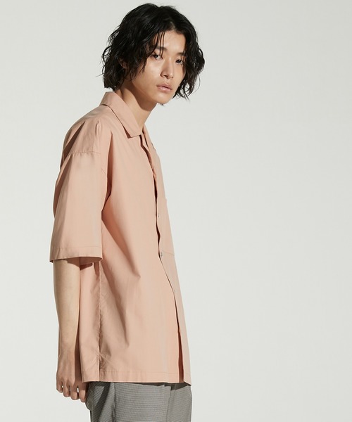 【新品未使用】LIDNM☆シャツ☆M☆ナチュラル TENCEL/COTTON OPEN COLLAR SHIRT/オープンカラーシャツ（シャツ