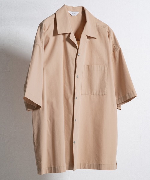 【新品未使用】LIDNM☆シャツ☆M☆ナチュラル TENCEL/COTTON OPEN COLLAR SHIRT/オープンカラーシャツ（シャツ