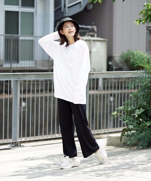 HANES（ヘインズ）の「【Hanes/ヘインズ】Beffy ロンT ビーフィー  無地　ユニセックス クルーネック（Tシャツ/カットソー・メンズ・ホワイト・SMALL/MEDIUM/LARGE/X-LARGE）」の9枚目の写真