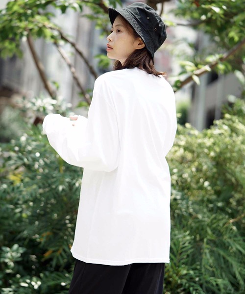 HANES（ヘインズ）の「【Hanes/ヘインズ】Beffy ロンT ビーフィー  無地　ユニセックス クルーネック（Tシャツ/カットソー・メンズ・ホワイト・SMALL/MEDIUM/LARGE/X-LARGE）」の3枚目の写真