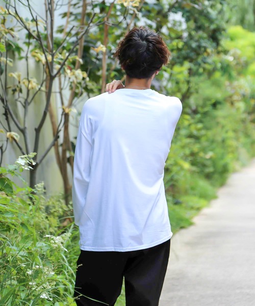 HANES（ヘインズ）の「【Hanes/ヘインズ】Beffy ロンT ビーフィー  無地　ユニセックス クルーネック（Tシャツ/カットソー・メンズ・ホワイト・SMALL/MEDIUM/LARGE/X-LARGE）」の11枚目の写真