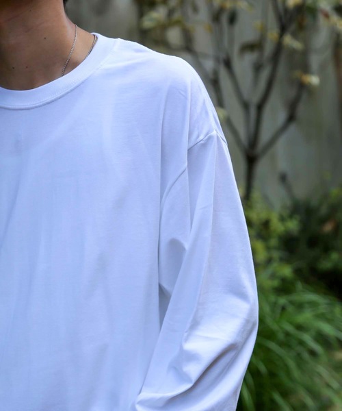 HANES（ヘインズ）の「【Hanes/ヘインズ】Beffy ロンT ビーフィー  無地　ユニセックス クルーネック（Tシャツ/カットソー・メンズ・ホワイト・SMALL/MEDIUM/LARGE/X-LARGE）」の10枚目の写真