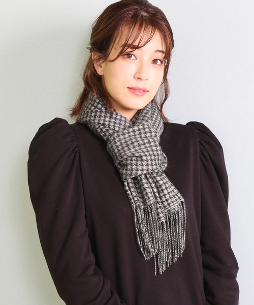 sankyo shokai(サンキョウショウカイ)の「カシミヤ100%マフラー(マフラー・レディース・ピンク/オレンジ/ハウンドトゥース/アイボリー・FREE)」の18枚目の写真