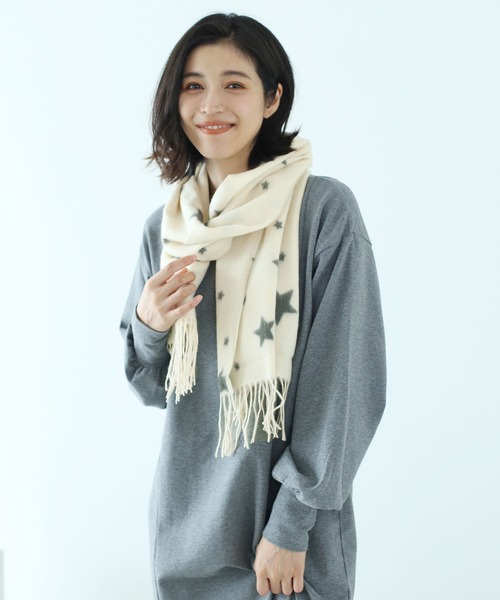 sankyo shokai(サンキョウショウカイ)の「カシミヤ100%マフラー(マフラー・レディース・ピンク/オレンジ/ハウンドトゥース/アイボリー・FREE)」の14枚目の写真