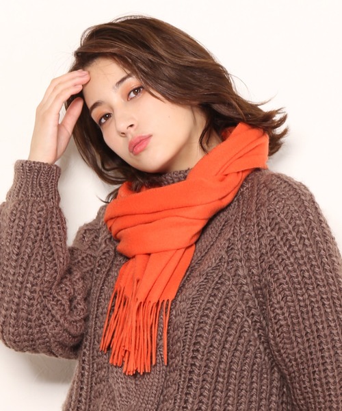 COLOMBO100%カシミヤ マフラー オレンジ トゥモローランド イタリア製 TOMORROWLAND チェック カシミヤストール｜トゥモローランド 公式通販