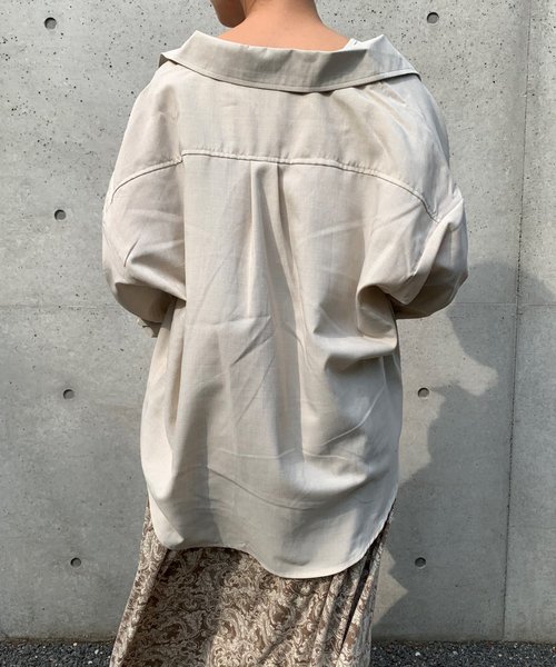 FUN.TRINITY（ファン トリニティー）の「カラービッグシャツ（シャツ/ブラウス・レディース・アイボリー/オフホワイト/ベージュ/ミント・M）」の7枚目の写真