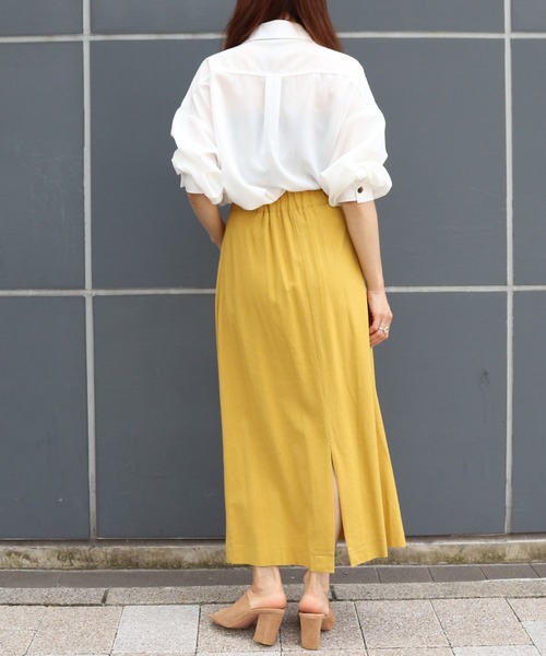 FUN.TRINITY（ファン トリニティー）の「カラービッグシャツ（シャツ/ブラウス・レディース・アイボリー/オフホワイト/ベージュ/ミント・M）」の21枚目の写真