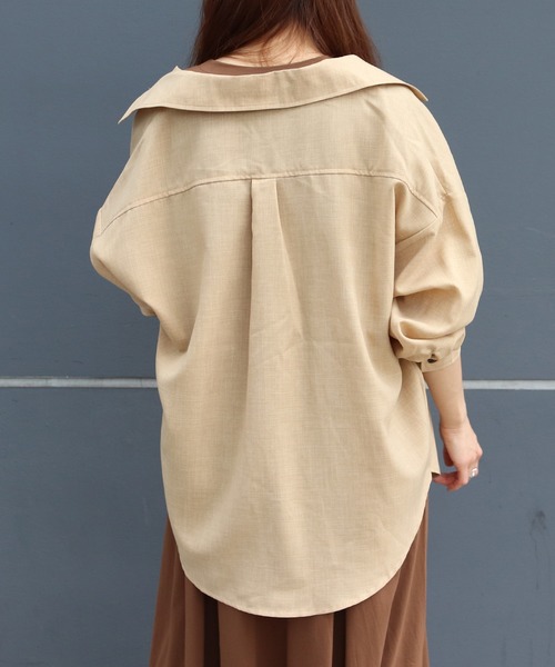 FUN.TRINITY（ファン トリニティー）の「カラービッグシャツ（シャツ/ブラウス・レディース・アイボリー/オフホワイト/ベージュ/ミント・M）」の15枚目の写真