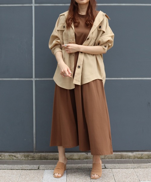 FUN.TRINITY（ファン トリニティー）の「カラービッグシャツ（シャツ/ブラウス・レディース・アイボリー/オフホワイト/ベージュ/ミント・M）」の14枚目の写真