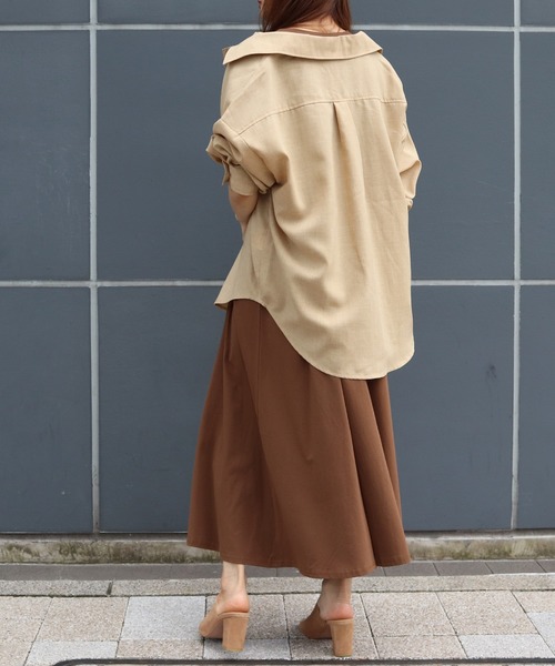 FUN.TRINITY（ファン トリニティー）の「カラービッグシャツ（シャツ/ブラウス・レディース・アイボリー/オフホワイト/ベージュ/ミント・M）」の13枚目の写真