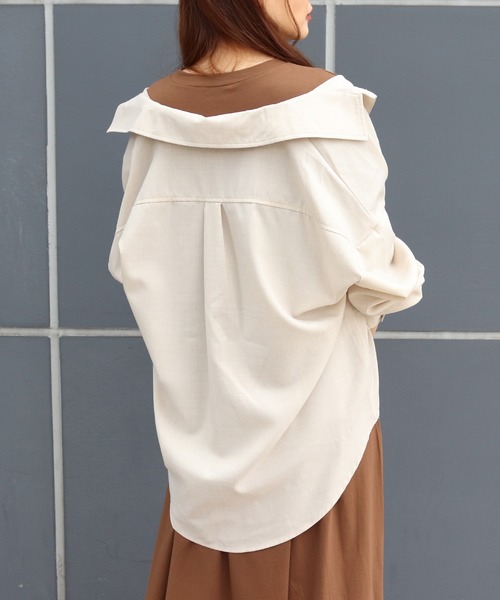 FUN.TRINITY（ファン トリニティー）の「カラービッグシャツ（シャツ/ブラウス・レディース・アイボリー/オフホワイト/ベージュ/ミント・M）」の18枚目の写真