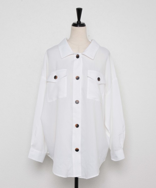 FUN.TRINITY（ファン トリニティー）の「カラービッグシャツ（シャツ/ブラウス・レディース・アイボリー/オフホワイト/ベージュ/ミント・M）」の10枚目の写真