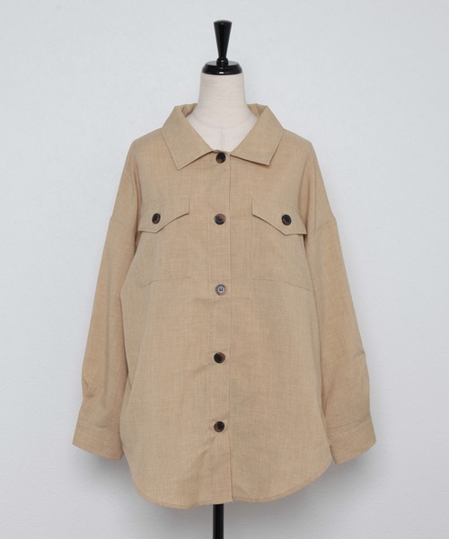 FUN.TRINITY（ファン トリニティー）の「カラービッグシャツ（シャツ/ブラウス・レディース・アイボリー/オフホワイト/ベージュ/ミント・M）」の9枚目の写真