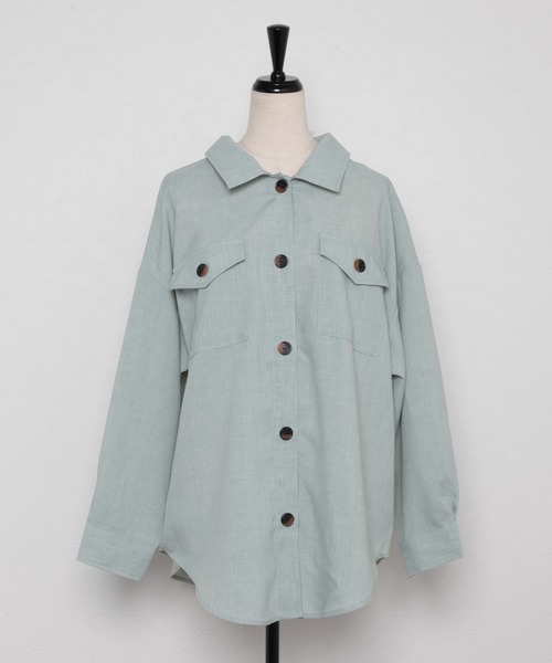 FUN.TRINITY（ファン トリニティー）の「カラービッグシャツ（シャツ/ブラウス・レディース・アイボリー/オフホワイト/ベージュ/ミント・M）」の11枚目の写真