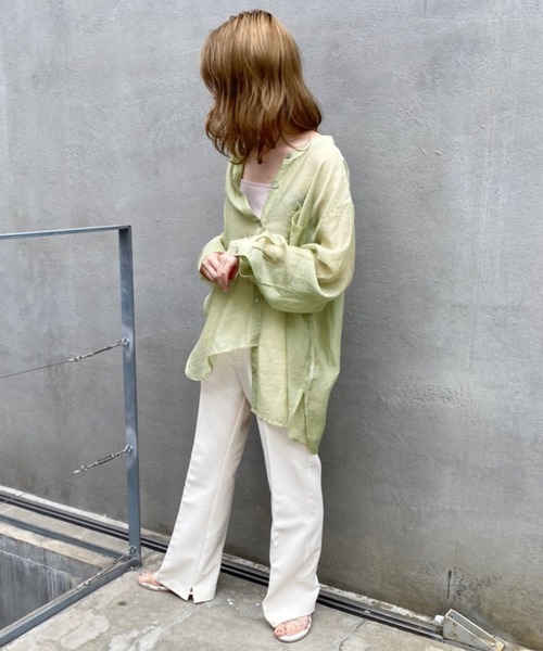 one after another NICE CLAUP（ワンアフターアナザーナイスクラップ）の「カラ―スラックスパンツ（スラックス・レディース・アイボリー/モカ/オリーブ/ブルー/ピンク・SMALL/MEDIUM）」の16枚目の写真