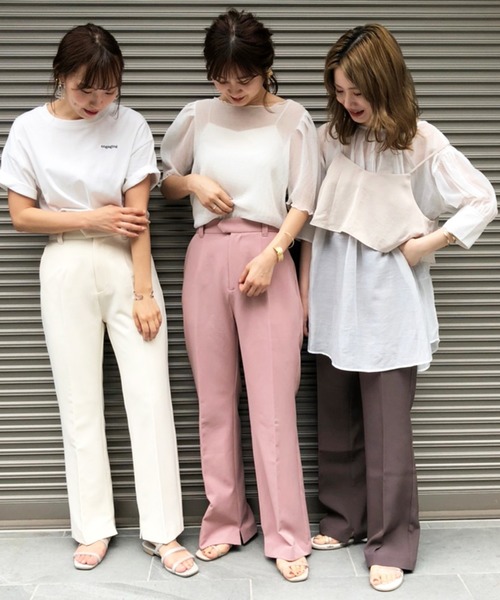 one after another NICE CLAUP（ワンアフターアナザーナイスクラップ）の「カラ―スラックスパンツ（スラックス・レディース・アイボリー/モカ/オリーブ/ブルー/ピンク・SMALL/MEDIUM）」の11枚目の写真