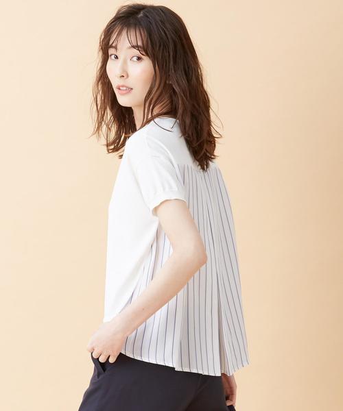 J.PRESS(ジェイプレス)の「【洗える】レーヨンストレッチバックストライプ ニット(ニット/セーター・レディース・ネイビー系/ホワイト系・MEDIUM/LARGE)」の1枚目の写真