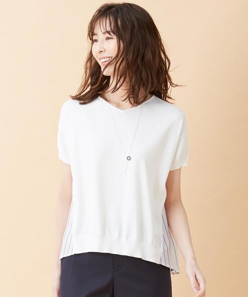 J.PRESS(ジェイプレス)の「【洗える】レーヨンストレッチバックストライプ ニット(ニット/セーター・レディース・ネイビー系/ホワイト系・MEDIUM/LARGE)」の3枚目の写真