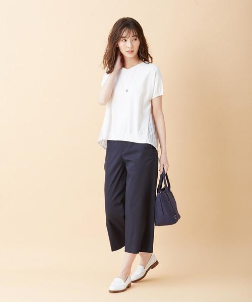 J.PRESS(ジェイプレス)の「【洗える】レーヨンストレッチバックストライプ ニット(ニット/セーター・レディース・ネイビー系/ホワイト系・MEDIUM/LARGE)」の4枚目の写真