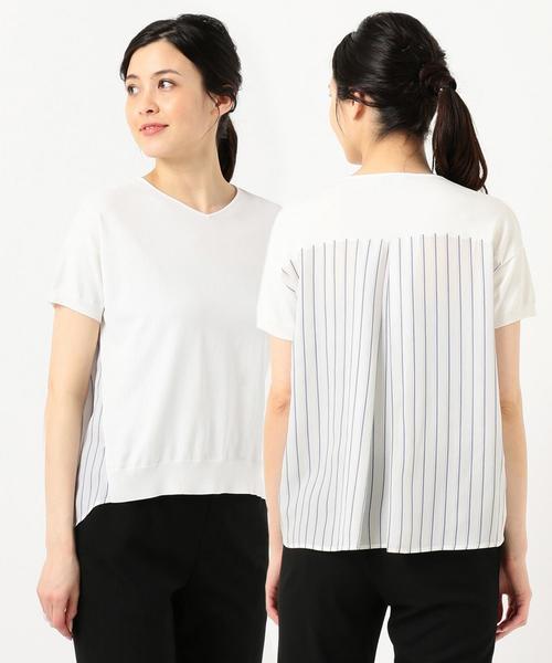 J.PRESS(ジェイプレス)の「【洗える】レーヨンストレッチバックストライプ ニット(ニット/セーター・レディース・ネイビー系/ホワイト系・MEDIUM/LARGE)」の5枚目の写真