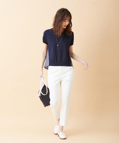 J.PRESS(ジェイプレス)の「【洗える】レーヨンストレッチバックストライプ ニット(ニット/セーター・レディース・ネイビー系/ホワイト系・MEDIUM/LARGE)」の19枚目の写真