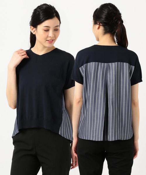 J.PRESS(ジェイプレス)の「【洗える】レーヨンストレッチバックストライプ ニット(ニット/セーター・レディース・ネイビー系/ホワイト系・MEDIUM/LARGE)」の21枚目の写真