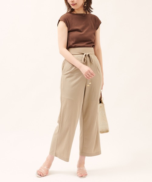 natural couture（ナチュラルクチュール）の「涼しげサラっとカットパンツ（その他パンツ・レディース・ブラック/オレンジ/モカ/グレイッシュベージュ・FREE）」の3枚目の写真
