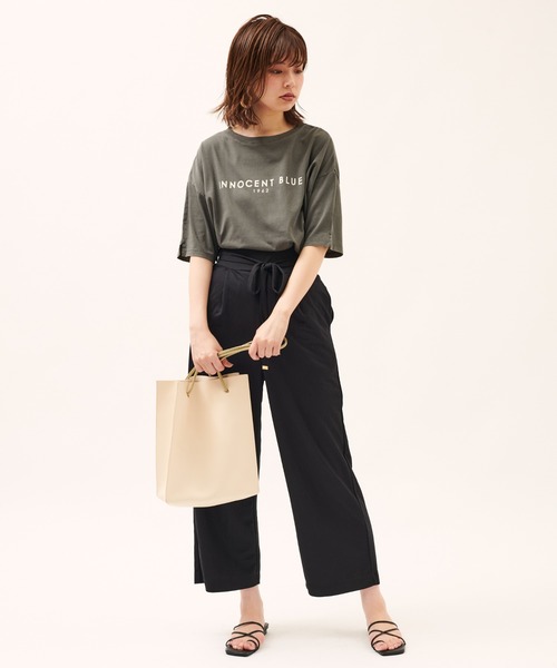 natural couture（ナチュラルクチュール）の「涼しげサラっとカットパンツ（その他パンツ・レディース・ブラック/オレンジ/モカ/グレイッシュベージュ・FREE）」の6枚目の写真