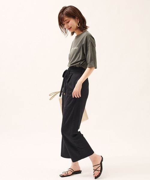 natural couture（ナチュラルクチュール）の「涼しげサラっとカットパンツ（その他パンツ・レディース・ブラック/オレンジ/モカ/グレイッシュベージュ・FREE）」の7枚目の写真