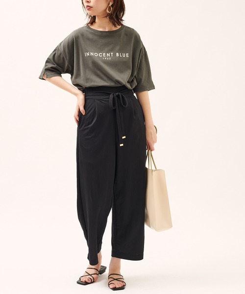 natural couture（ナチュラルクチュール）の「涼しげサラっとカットパンツ（その他パンツ・レディース・ブラック/オレンジ/モカ/グレイッシュベージュ・FREE）」の5枚目の写真