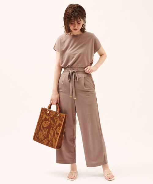 natural couture（ナチュラルクチュール）の「涼しげサラっとカットパンツ（その他パンツ・レディース・ブラック/オレンジ/モカ/グレイッシュベージュ・FREE）」の10枚目の写真