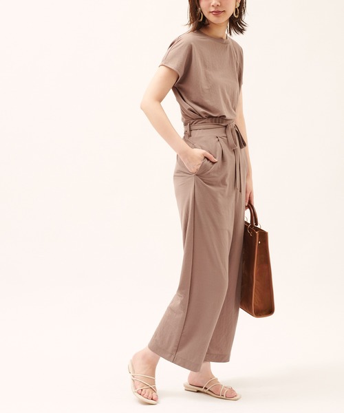 natural couture（ナチュラルクチュール）の「涼しげサラっとカットパンツ（その他パンツ・レディース・ブラック/オレンジ/モカ/グレイッシュベージュ・FREE）」の8枚目の写真